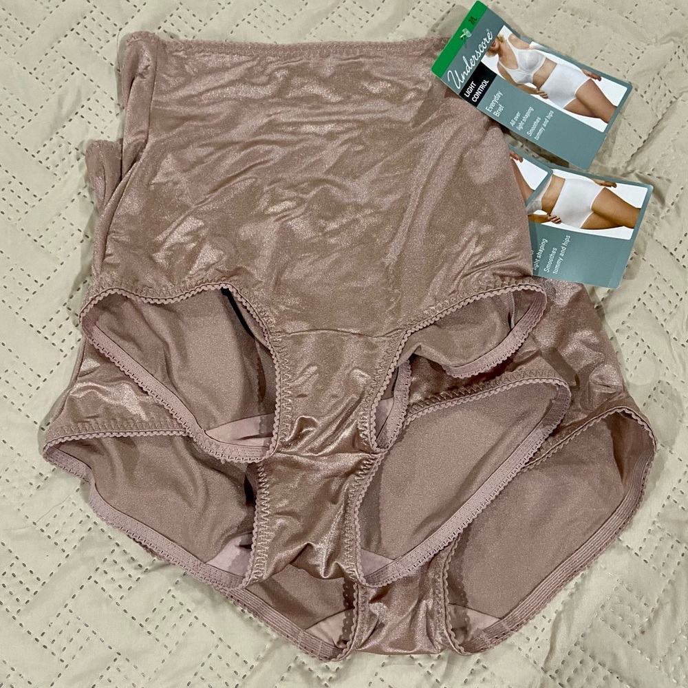 3 NWT Underscore Light Control Everyday Briefs, rosewood JC Penney panties 7/L